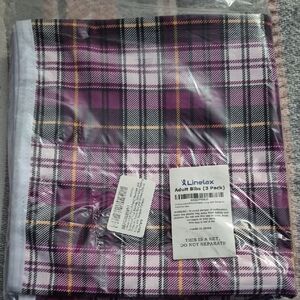 Linelax Purple Plaid Adult Bibs (3 Pack)
